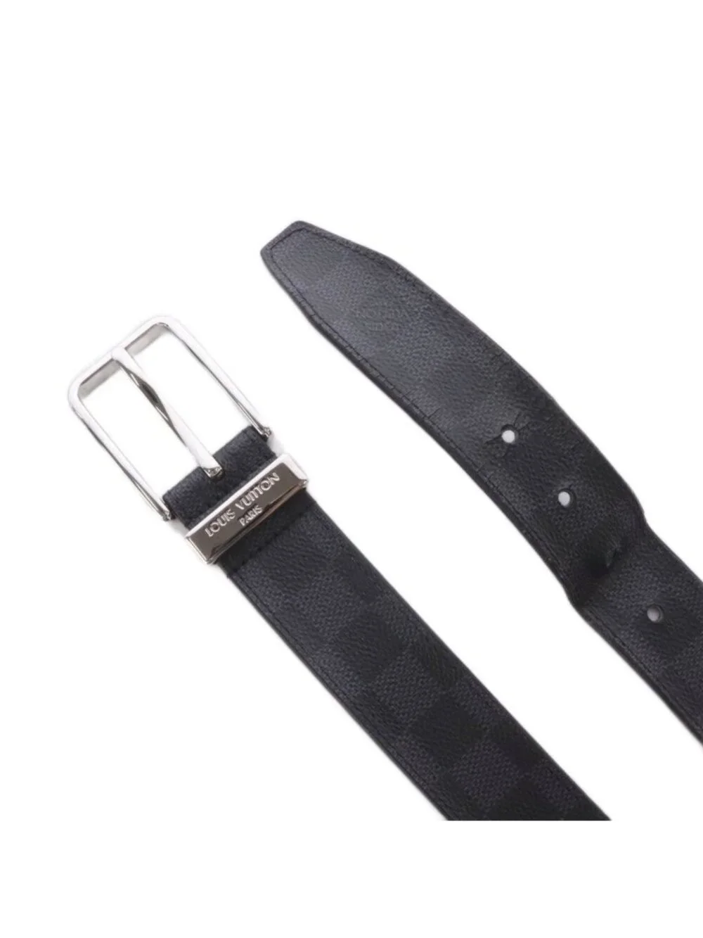Louis Vuitton Ceinture Pont Neuf Belt Canvas Leather Black AD